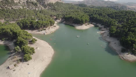 Luftaufnahme-Der-Embalse-Del-Conde-De-Guadalhorce-In-Malaga,-Spanien