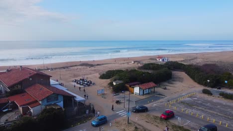 aerial-view-of-car-park-on-the-wild-beach-of-the-landes