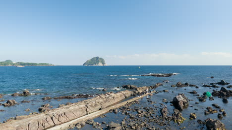 Distant-View-Of-Uninhabited-Island-Of-Seopseom-In-Jeju-do,-South-Korea