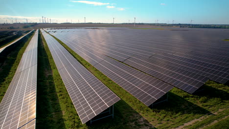 Rows-Of-Solar-Panels-Along-Ground