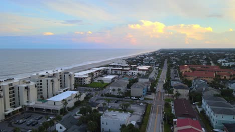 Jacksonville-Beach-FL-Neighborhood-at-Sunset---Aerial-Tracking-Left