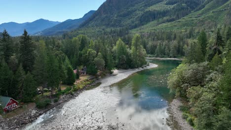 Aerial-view-of-the-Skykomish-River-meandering-through-the-Cascade-Mountains