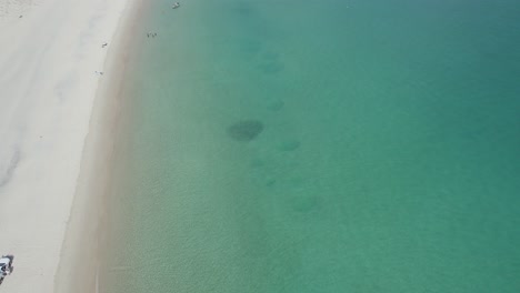 Bird's-Eye-View-Over-Turquoise-Seascape-Of-Great-Keppel-Island-In-Australia---drone-shot