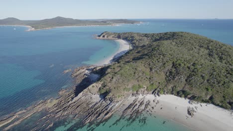 Scenic-Landscape-At-Great-Keppel-Island-During-Summer-In-Queensland,-Australia---aerial-panoramic
