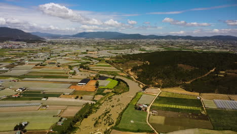 Serene-aerial-panorama-of-patchwork-landscape-of-plantations-in-Lam-Dong-Vietnam