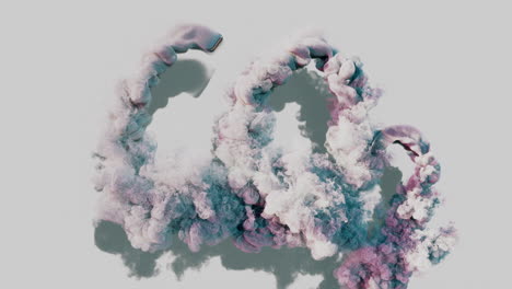 CO2-metallic-letters-3d-animation-with-greenscreen-and-shadow-matte-layer-dissolve-and-dissipate-into-heavy-smoke-plumes-affected-by-gravity-on-grey-background
