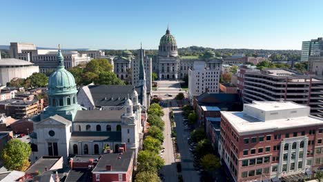 aerial-slow-pullout-from-the-state-capital-in-harrisburg-virginia