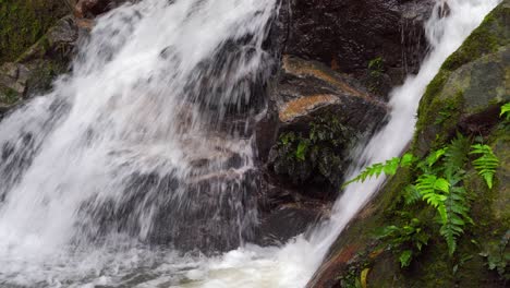 Close-up-of-beautiful-waterfall-in-lush-jungle