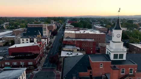 aerial-of-hagerstown-maryland-over-the-city-hall-steeple