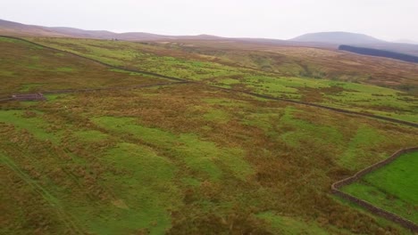 Drone-aerial-view-rotation-in-Yorkshire-Moors-valley-in-Summer