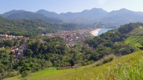 Panoramic-view-of-Garatucaia-beach-in-Angra-dos-Reis-from-the-top-of-the-mountain
