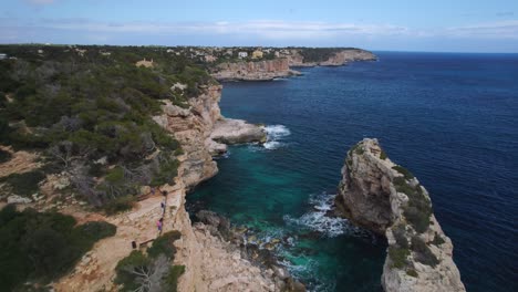 Es-Pontas-rocky-coastline-in-Mallorca,-Spain