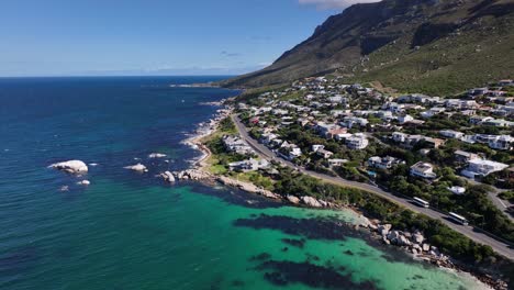 Beautiful-Coastal-Town-in-Cape-Town-Surrounded-by-Turquoise-Clear-Tropical-Water