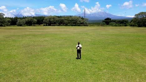 A-drone-pilot-with-the-mount-Kilimanjaro-in-the-background--Rural-Africa