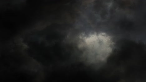 4k-Gewitter,-Cumulus-Wolken-Blitzsturm-Hintergrund