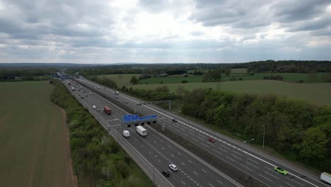 M1-motorway-Junction-with-M25-drone-aerial-view-southbound