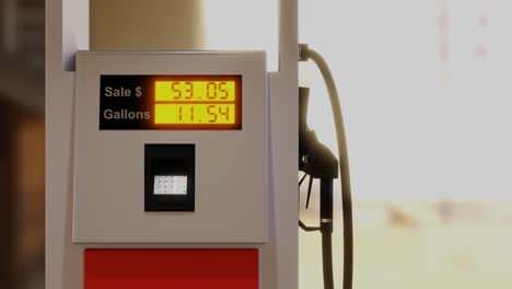 Gas-pump-display-and-high-prices-in-dollars-for-fuel-gallons