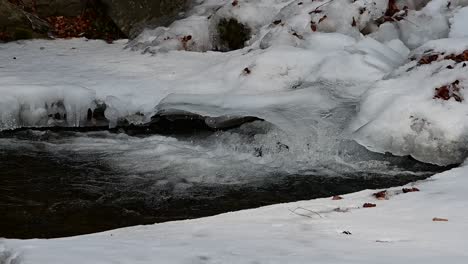 footage-of--running-stream-water-under-frozen-ice