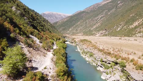 Vjosa-River,-Albania---Aerial-of-the-Wildest-River-in-Europe