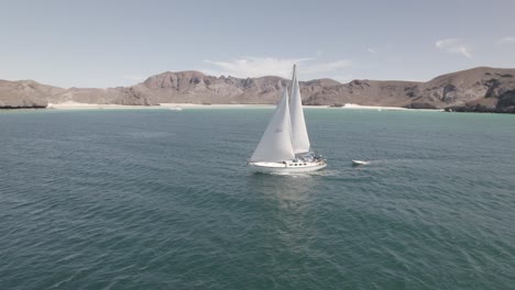 Yacht-Sailing-Across-The-Beautiful-Coast-Of-Baja-California-In-Mexico