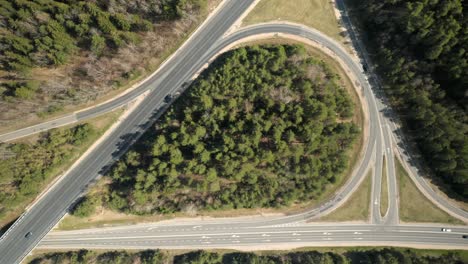 AERIAL:-Huge-Roundabout-in-Prienai-Highway