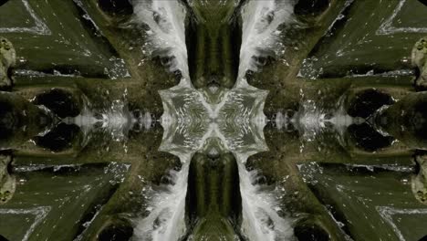 Kaleidoscope-from-Nature-Shots,-Wissahickon-Creek