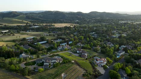 Suburban-houses-at-foothills-of-Mt-Diablo,-in-Rancho-Paraiso-district-of-Walnut-Creek,-California