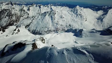 Beautiful-panning-shot-of-the-alps-summit