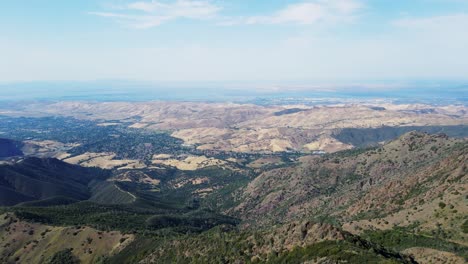 Aerial-View-from-Mount-Diablo-of-north-peak,-Mount-Zion,-and-main-peak
