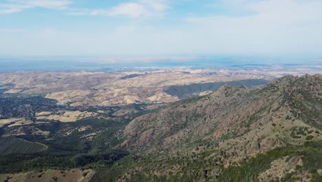 Aerial-View-from-Mount-Diablo-of-the-north-peak,-Mount-Zion,-and-main-peak