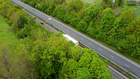 Cars,-lorries-and-vans-traveling-along-the-A2-dual-carriage-way-in-Canterbury