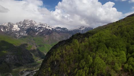 Tal-Von-Theth,-Das-Nach-Grünem-Wald-In-Den-Hohen-Alpen-Von-Albanien-Erscheint