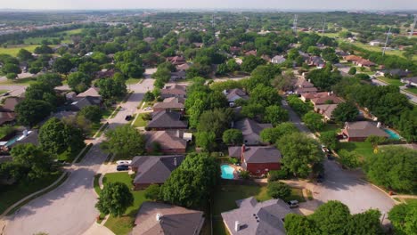 Luftaufnahmen-Einer-Nachbarschaft-In-Keller,-Texas,-Südlich-Der-Kya-Felder