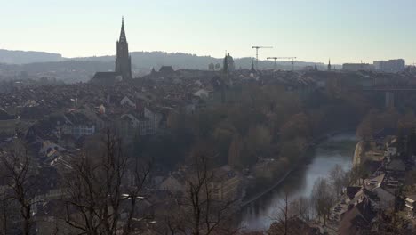The-historic-skyline-of-Bern,-capital-city-of-Switzerland