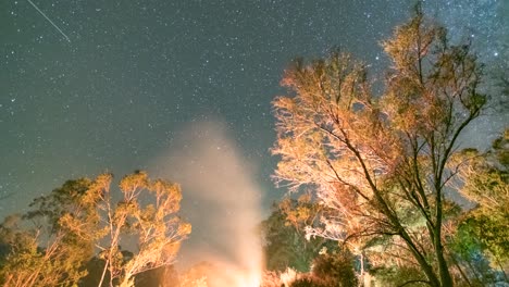 Time-lapse-of-colourful-campfire-in-the-Snowy-Mountains,-NSW