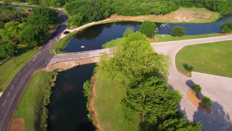 Aerial-footage-of-Bear-Creek-Park-in-Keller-Texas