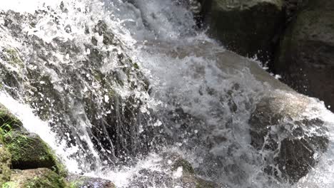 Closeup-of-water-flow-over-rocks