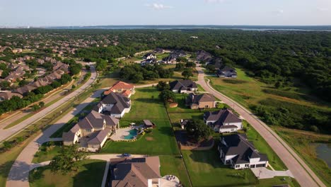 Aerial-view-of-Town-Lake-by-Toll-Brothers-in-Flowermound-Texas