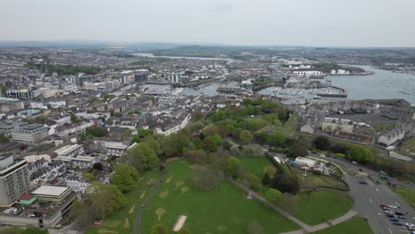 Plymouth-city-in-Devon-UK-drone-aerial-view