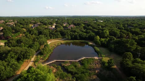 Luftaufnahmen-Des-Post-Oak-Park-In-Flowermound,-Texas