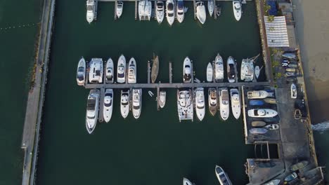 Drone-video-of-a-Marina-with-many-parked-boats