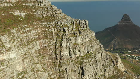 Rugged-Massive-Mountains-Of-India-Venster-View-From-Table-Mountain-Aerial-Cableway-In-Cape-Town,-South-Africa