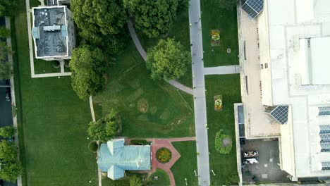 Sculpture-Garden-at-Virginia-Museum-of-Fine-Arts---Richmond,-Virginia-|-Aerial-Top-Down-View-|-Summer-2021
