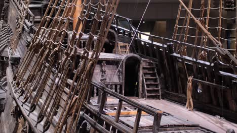 Upper-deck-of-the-old-warship-called-"Vasa",-an-old-swedish-vessel,-who-sunk-in-the-year-1628