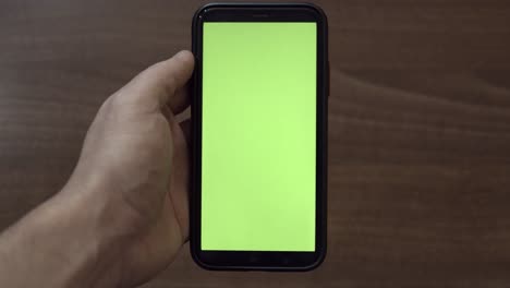 Watching-a-green-screen-phone