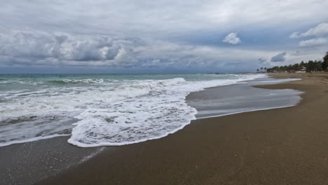 4k-Shot-of-an-empty-beach-at-Marbella,-Spain