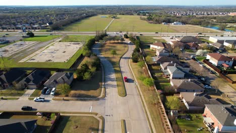 Aerial-flight-heading-south-over-a-neighborhood-in-Anna-Texas