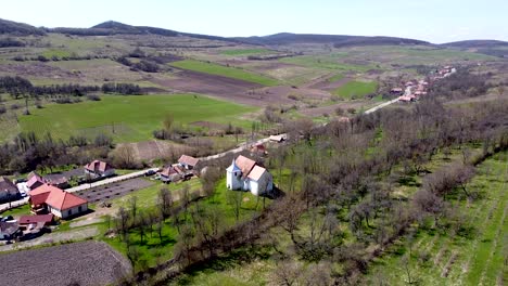 Village-view-from-the-drone,-a-village-near-Cluj-Napoca-city