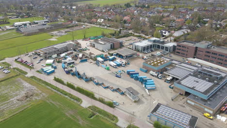 Aerial-of-busy-recycling-station
