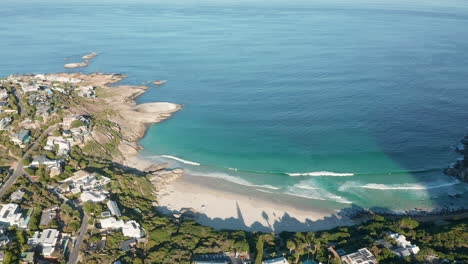 Scenic-Seascape-At-Llandudno-In-Cape-Town,-South-Africa---aerial-drone-shot